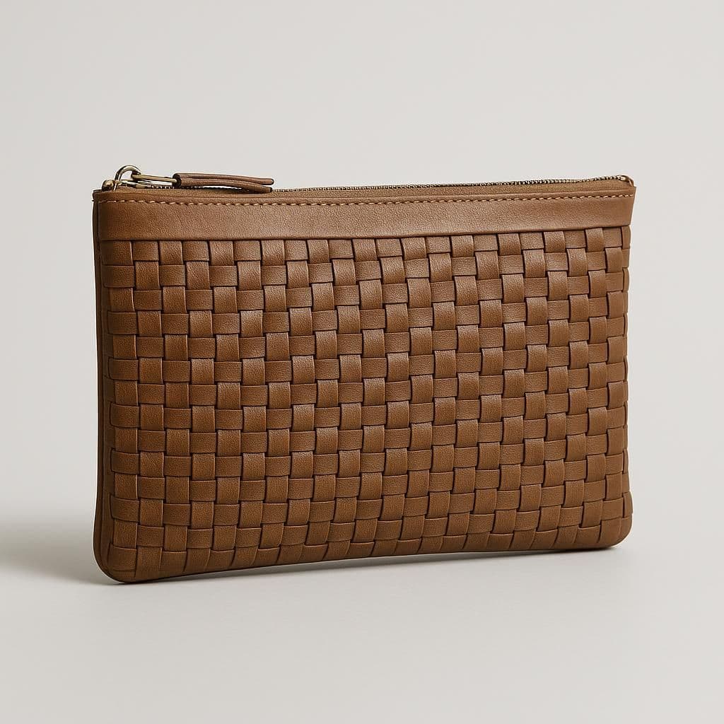 Madewell The Leather Pouch Clutch Woven Edition